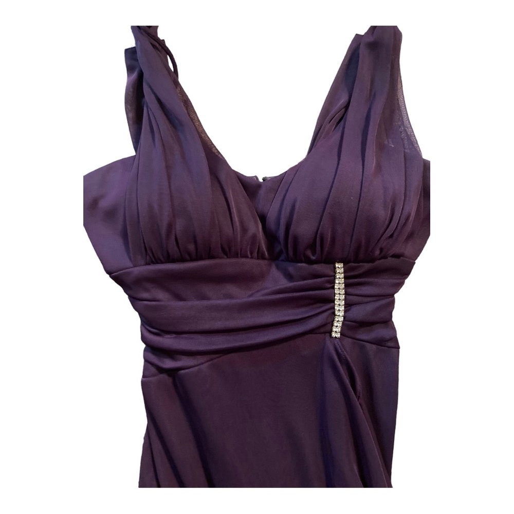Betsy & Adam Eggplant Formal Goddess Gown sz 4
